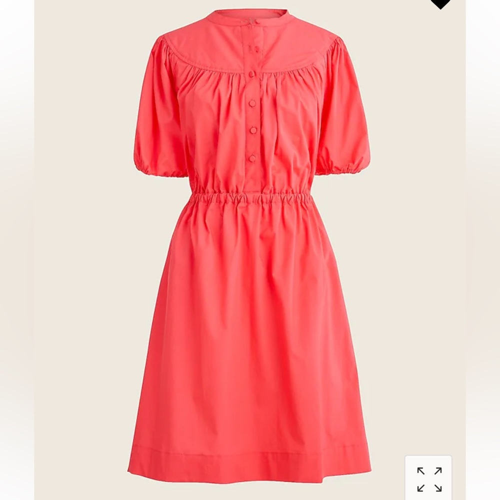 Jcrew Puff-sleeve cotton poplin shirtdress